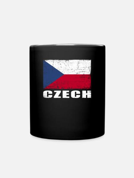 Czech Republic Flag Grunge Czech Flag - Full Colour Mug - black