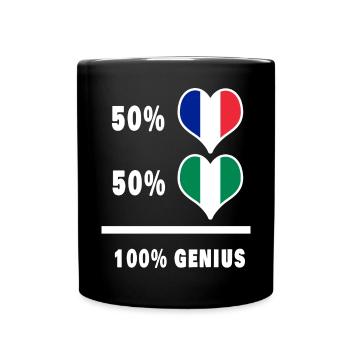 Das Genie / Geschenk aus Frankreich und Nigeria - Tasse einfarbig - Schwarz - Vorne