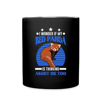 Panda Rouge Cadeau Chat Ours Panda Rouge - Mug uni - noir - Devant