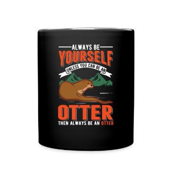 Otter Fischotter Seeotter - Tasse einfarbig - Schwarz - Vorne