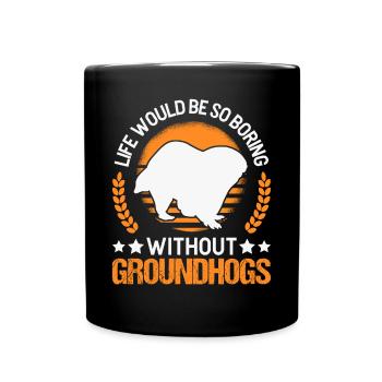 Murmeltier Groundhog Marmot Waldmurmeltier - Full Colour Mug - black - Front