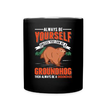 Murmeltier Groundhog Marmot Waldmurmeltier - Full Colour Mug - black - Front