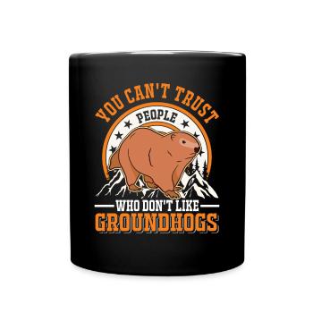 Murmeltier Groundhog Marmot Waldmurmeltier - Full Colour Mug - black - Front