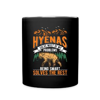 Hyäne Geschenk Erdwolf Hyena - Tasse einfarbig - Schwarz - Vorne