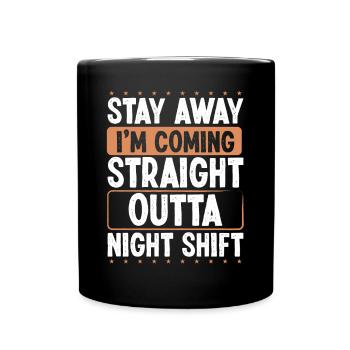 Drôle d’ouvrier de nuit Travail d’usine de production - Mug uni - noir - Devant