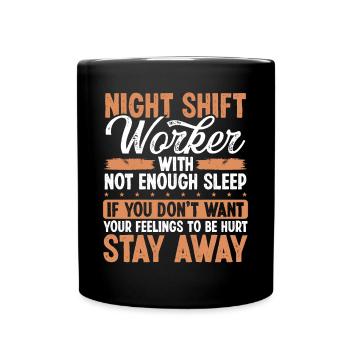Humor NIght Shift Worker Factory Worker Funny - Full Colour Mug - black - Front