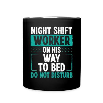 Humor NIght Shift Worker Production Job Factory - Tasse einfarbig - Schwarz - Vorne