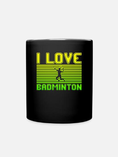 I love badminton - Tasse einfarbig - Schwarz