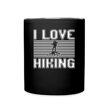 I love hiking - Tasse einfarbig - Schwarz - Vorne