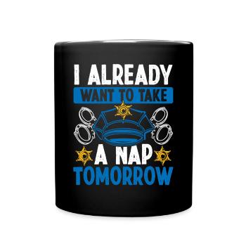 Drôle d’agent de police Humour Night Shift Policier - Mug uni - noir - Devant