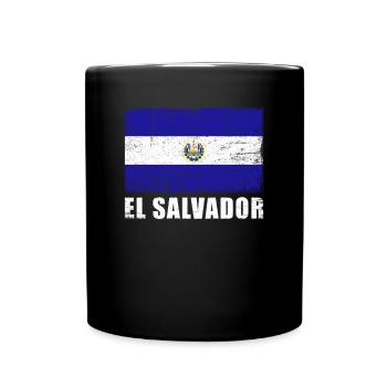 El Salvador Flag Grunge El Salvador Flag - Full Colour Mug - black - Front