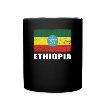 Ethiopia Flag Grunge Ethiopia Flag - Full Colour Mug - black - Front