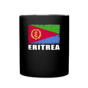 Eritrea Flagge Grunge Eritrea Fahne - Tasse einfarbig - Schwarz - Vorne
