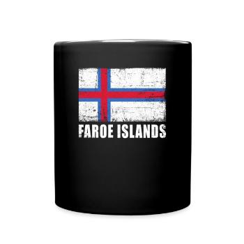 Faroe Islands Flag Grunge Faroe Islands Flag - Full Colour Mug - black - Front