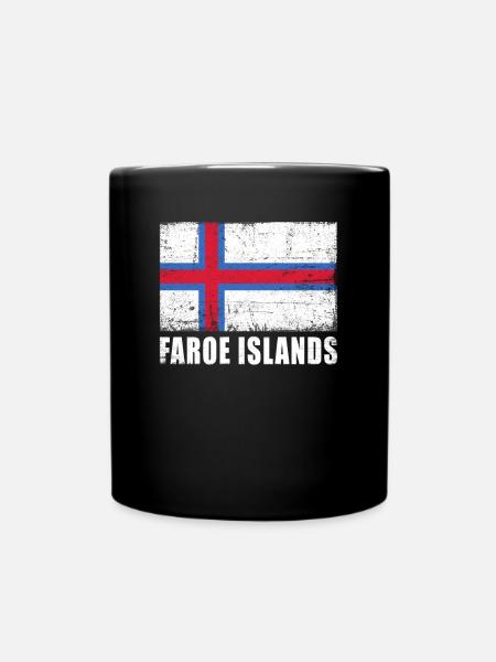 Färöer Flagge Grunge Färöer Fahne - Tasse einfarbig - Schwarz