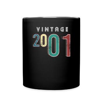 Vintage 2001 Birthday Born year 2001 - Full Colour Mug - black - Front