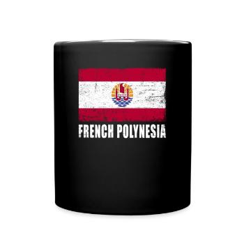 drapeau de la Polynésie Français - Mug uni - noir - Devant