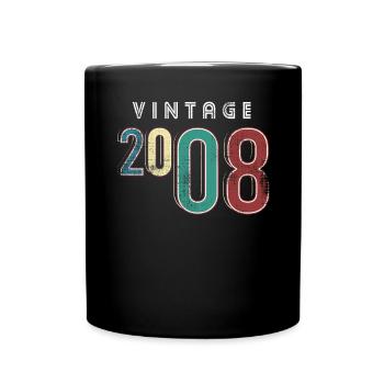 Vintage 2008 Birthday Year of birth 2008 - Full Colour Mug - black - Front