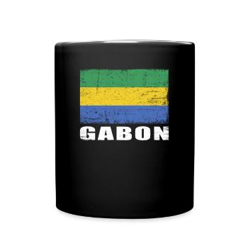 Gabon Flag Grunge Gabon Flag - Full Colour Mug - black - Front