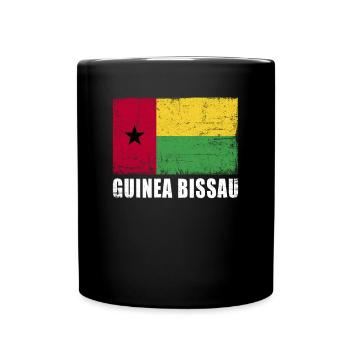 Guinea Bissau Flagge Grunge Guinea Bissau Fahne - Tasse einfarbig - Schwarz - Vorne