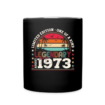 Légendaire Août 1973 49e anniversaire Cadeau Amusant - Mug uni - noir - Devant
