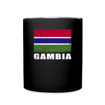 Gambie Drapeau Grunge Gambie Drapeau - Mug uni - noir - Devant