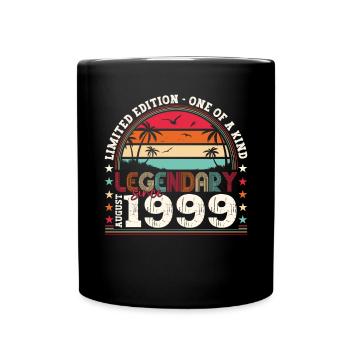 Legendär August 1999 24. Geburtstag Geschenk Fun - Tasse einfarbig - Schwarz - Vorne