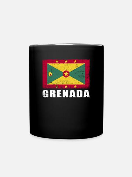 Grenada Flag Grunge Grenada Flag - Full Colour Mug - black