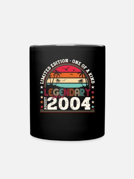 Légendaire Août 2004 18th Birthday Gift Fun - Mug uni - noir