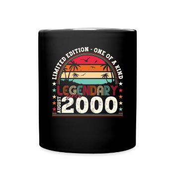 Legendary August 2000 22nd Birthday Gift Fun - Full Colour Mug - black - Front