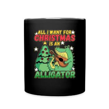 Christmas Design for a Xmas Alligator Lover - Full Colour Mug - black - Front