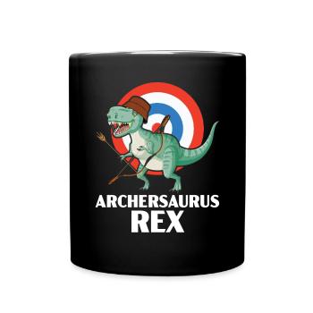 Archersaurus Rex Archer Archery Dino Dinosaur - Full Colour Mug - black - Front
