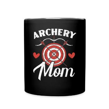 Bogenschießen Mama Bogenpfeil Bowman Mutter Ziel Bogenschütze - Tasse einfarbig - Schwarz - Vorne