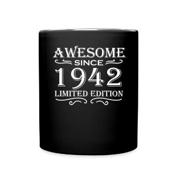 1942 - Jahrgang 1942 - Tasse einfarbig - Schwarz - Vorne