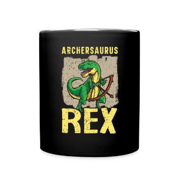 Archersaurus Rex Archer Tir à l’arc Dino Dinosaure - Mug uni - noir - Devant