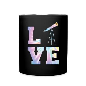 Teleskop Astronom Astronomie Konstellationen - Tasse einfarbig - Schwarz - Vorne