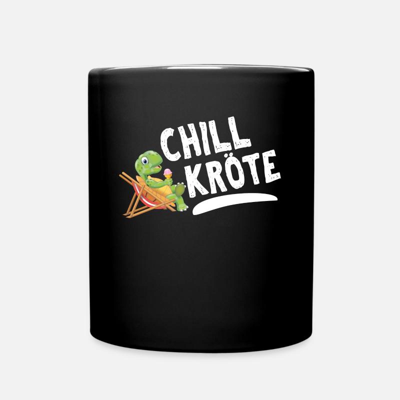 Chillkröte | Lustiges Schildkröte Chiller - Tasse einfarbig - Schwarz