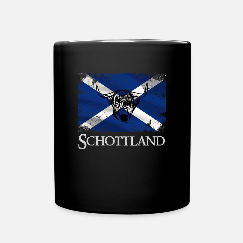Hochlandrind Schottische Flagge Geschenk - Tasse einfarbig - Schwarz