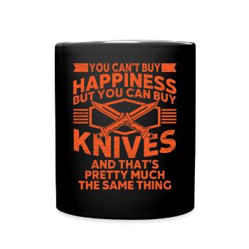 Messersammler Knife Collector - Tasse einfarbig - Schwarz - Vorne