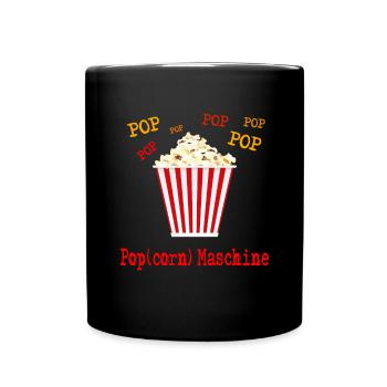 Popcorn Kino Fasching und Karneval Kostüm - Tasse einfarbig - Schwarz - Vorne