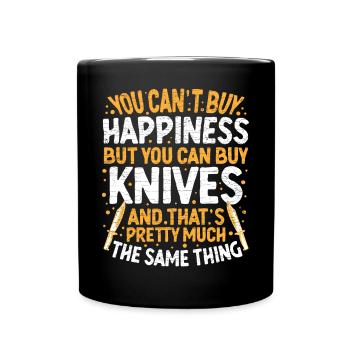 Messersammler Knife Collector - Tasse einfarbig - Schwarz - Vorne