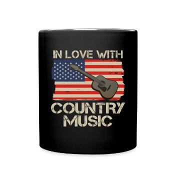 Vintage-Western-Stil verliebt in - Tasse einfarbig - Schwarz - Vorne