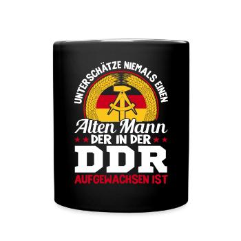 Alter Mann Im DDR OSSI Ostdeutschland Aufgewachsen - Tasse einfarbig - Schwarz - Vorne