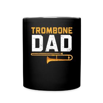 Trombone Dad Instrumentalist Musician Fathers Day - Full Colour Mug - black - Front