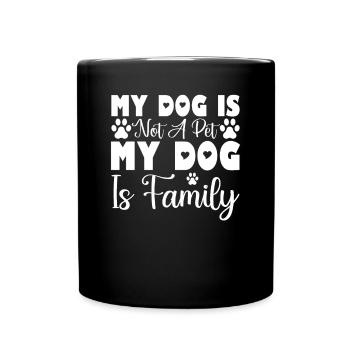 Mon chien est de la famille - Mug uni - noir - Devant