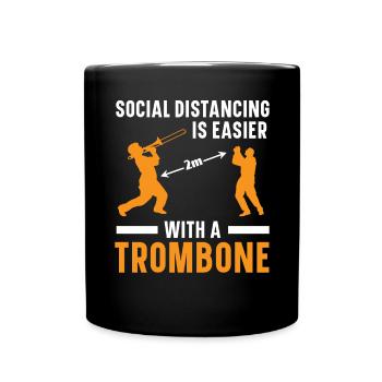 La distanciation sociale est plus facile avec un trombone - Mug uni - noir - Devant