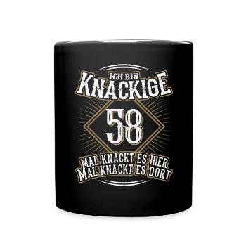 58. Geburtstag Lustig Geschenk - Tasse einfarbig - Schwarz - Vorne