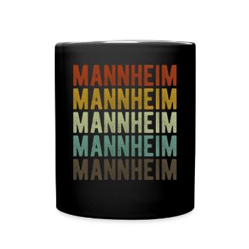 Mannheim Stadt Retro Vintage - Tasse einfarbig - Schwarz - Vorne