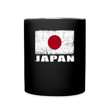 Drapeau du Japon Grunge Drapeau du Japon - Mug uni - noir - Devant