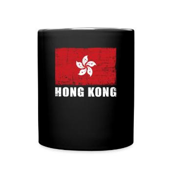 Drapeau de Hong Kong Grunge Drapeau de Hong Kong - Mug uni - noir - Devant